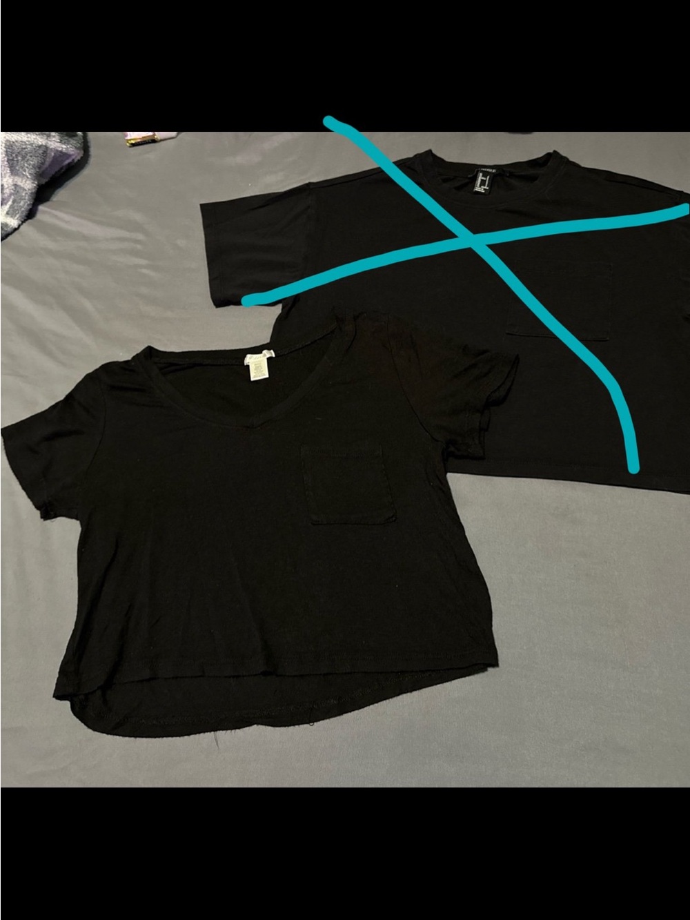 Womens Black Tshirt Crop Top Size Small